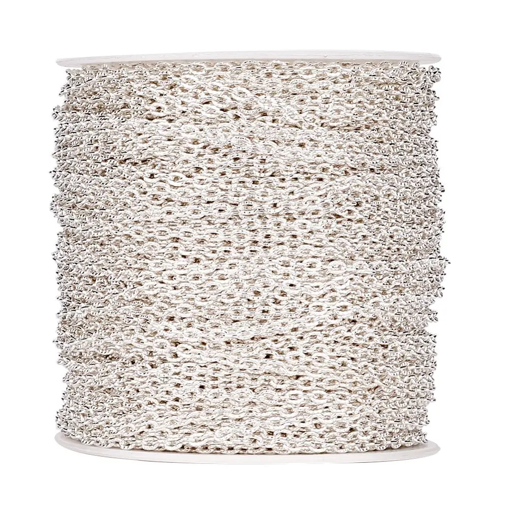 100m Iron Textured Cable Chains Unwelded Metal Chain Bulk Fit Handmade Jewelry Necklace Bracelets Making Materials Supplies