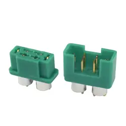 Amass MPX 6P Connector Male Female 6-Pin Goldplated Plug with Silver Protective Case for Glider RC Model Accessories