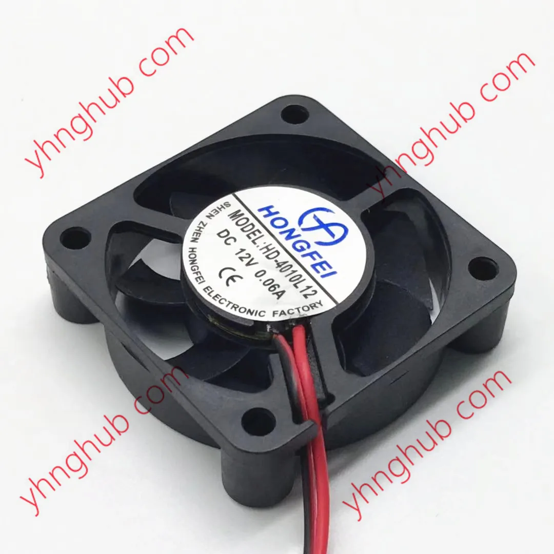 

HongFei HD-4010L12 DC 12V 0.06A 40x40x10mm 2-Wire Server Square Fan