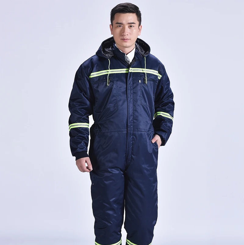 Winter Work Clothing Cotton Padded Jumpsuit Fishing Suit Antifouling Durable Overalls Workshop Suit Thick Cold Storage Coveralls