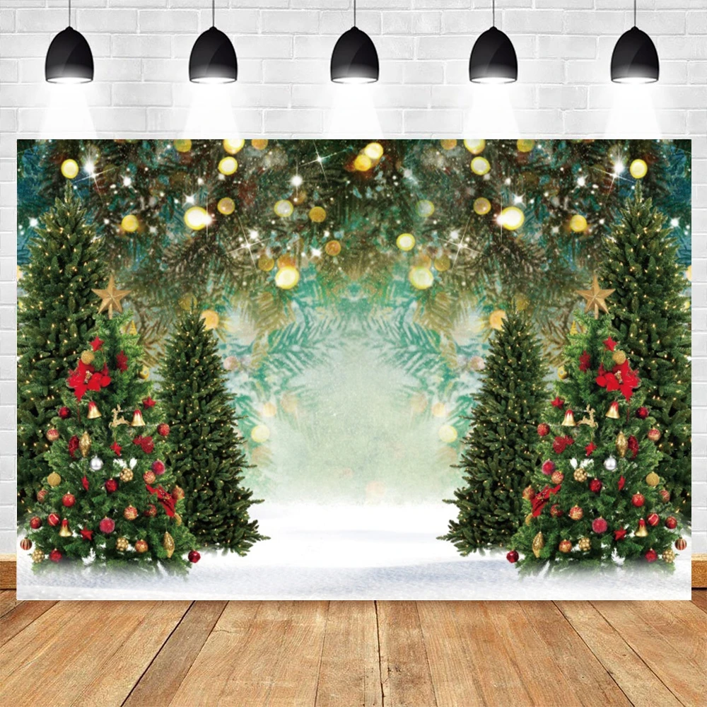 

Christmas Tree Winter Backdrop Forest Glitter Baby Photography Photographic Background Vinyl Photozone Photophones For Photos
