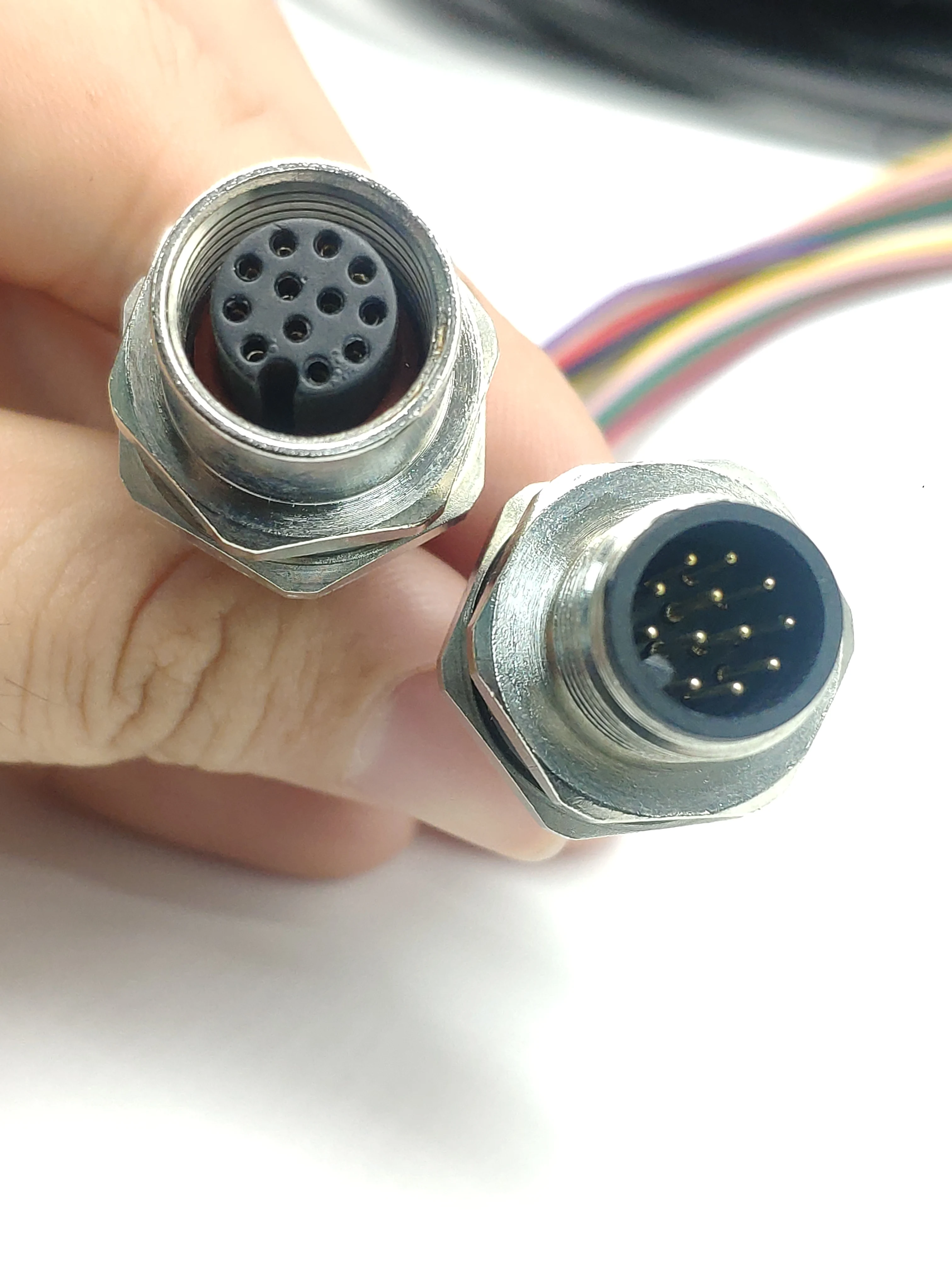 Imagem -05 - Pinos Pinos Soquetes Conectores de Cabo 8p12p Macho Fêmea Plugues 20cm Aviação Telecom Mais Leve Câmera Conector de Soldagem 50 Peças M12