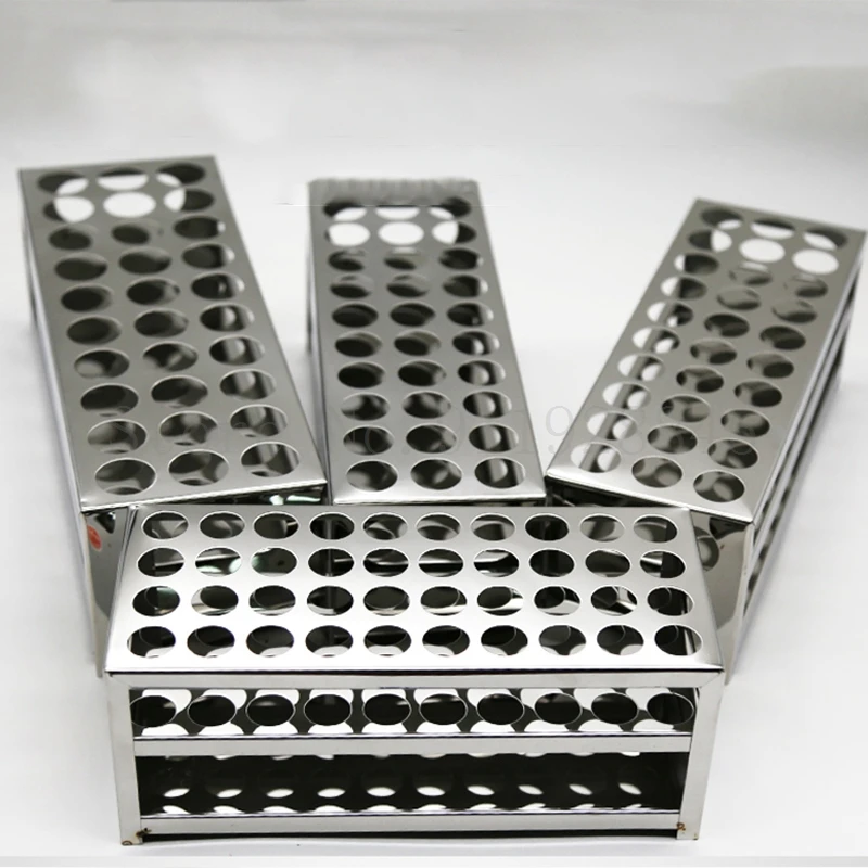 1Pcs Lab Rvs Reageerbuis Houder Colorimetrische Buis Rack Centrifugebuis Stander Voor School Experiment