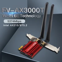 WiFi 6E 5374Mbps AX210 adaptador PCIe de escritorio inalámbrico Bluetooth 5,3 802.11AX tarjeta Wifi de tres bandas 2,4G/5G/6Ghz para Windows 10/11