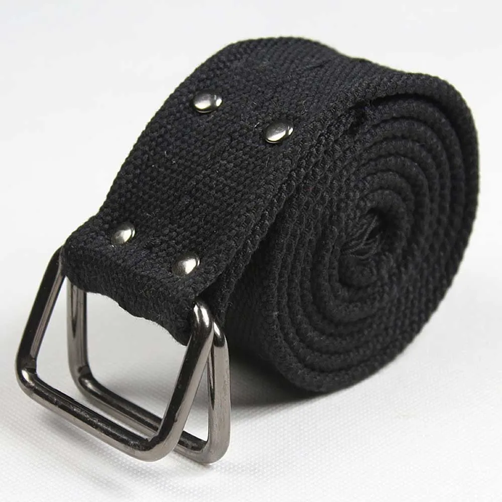 

Wideband Belt Double Loop Buckle Military Uniform Canvas Belt men and women Couple Wholesale General Widened Cotton Belt