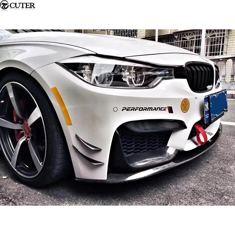 F30 AN M3 Carbon Fiber Auto Car Front Bumper Aprons Up Splitter for Bmw F30 3 Series 320i 330i M-tech Bumper Moulding Trims