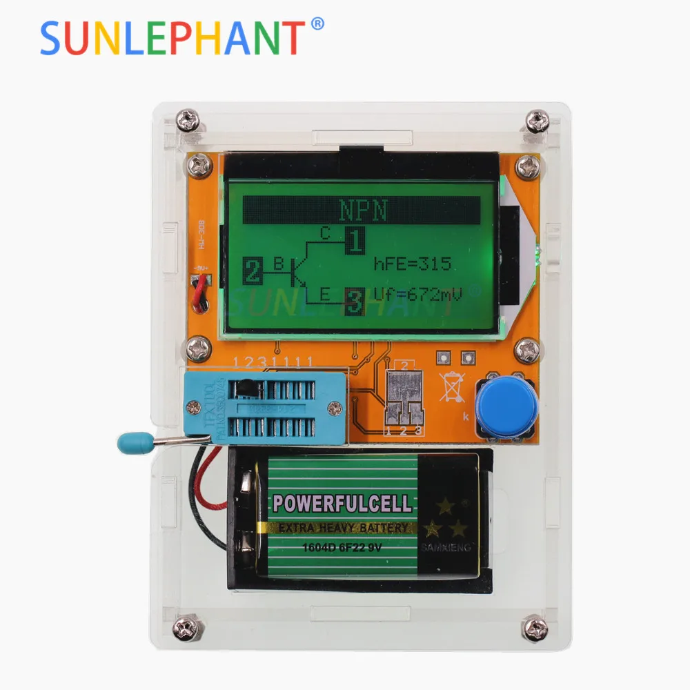 

LCD Digital Transistor Tester Meter LCR-T4 Backlight Diode Triode Capacitance ESR Meter For MOSFET/JFET/PNP/NPN L/C/R