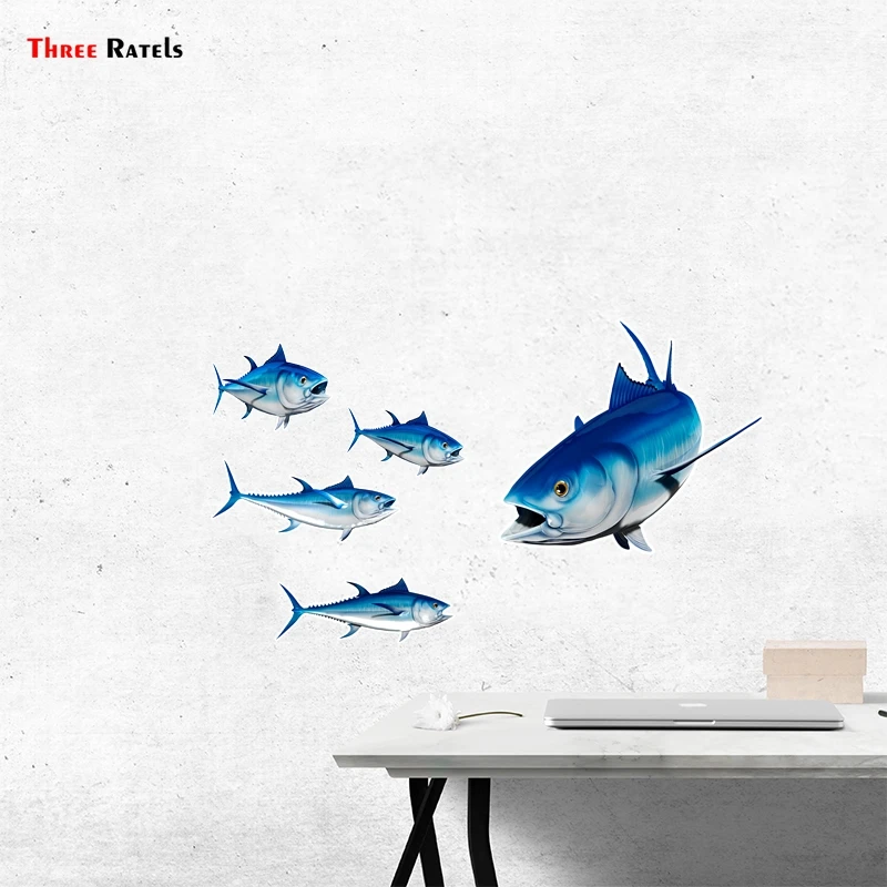 Three Ratels FTC-912 Bluefin Tuna Fish Fishing Car Stickers Auto Decals 3d Styling Motorcycle Decal Accessories