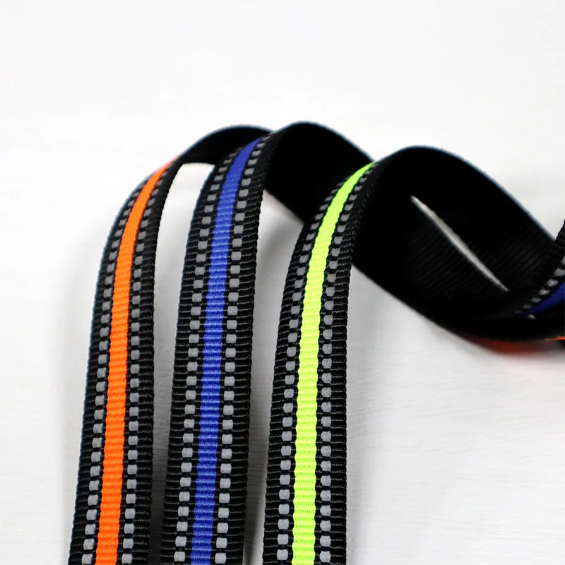 50 Meters Reflective Webbing 20mm 15mm Thicken 1.6mm Polyester Strap Belt Tape Dog Collar Leashes Backpack DIY Craft