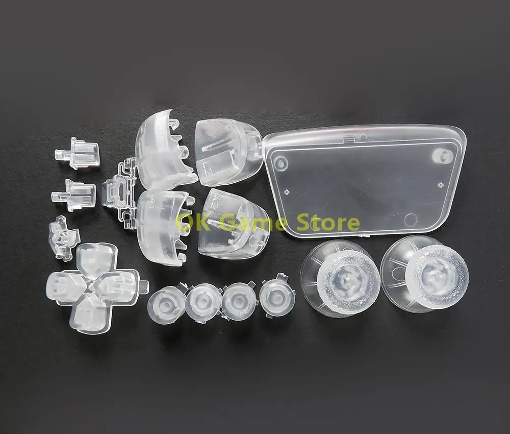10 مجموعات/وحدة مجموعات أزرار كاملة واضحة للبلاي ستيشن 5 D-pad R1 L1 R2 L2 مفتاح الاتجاه ABXY زر المقود غطاء لوحدة تحكم PS5