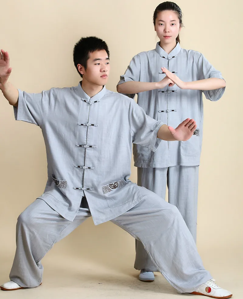 Kung Fu Clothing Chinese Tai Chi Suit Linen Martial Art Uniform Taiji Outdoor Walking Morning Sprots Breathable Taijiquan Sets