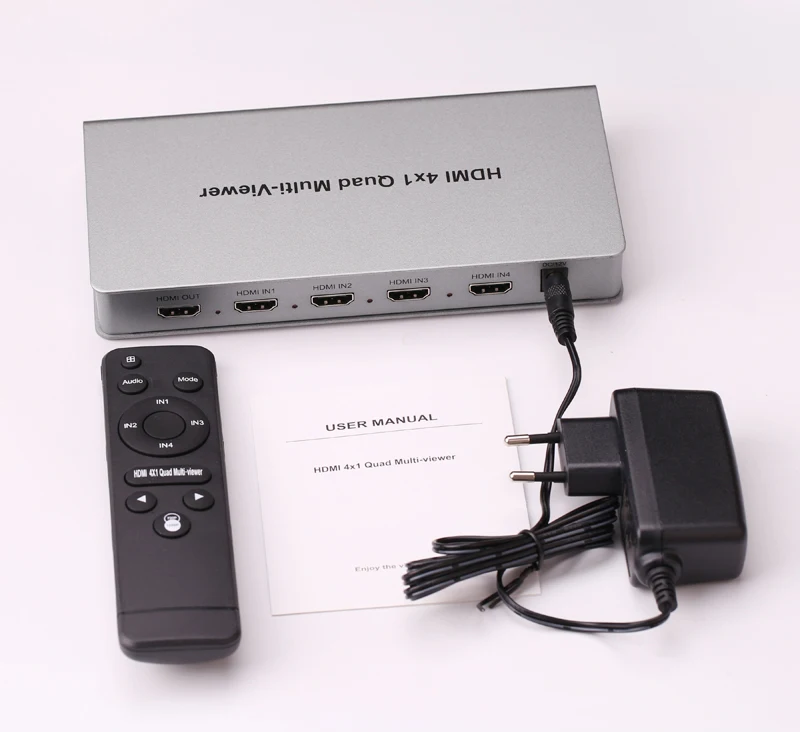 HDMI 4X1 Quad Multi-Viewer Mulus HDMI Layar Beralih Splitter dengan Remote Control 4 Di 1 HDMI Switch dengan 5 Mode Tampilan