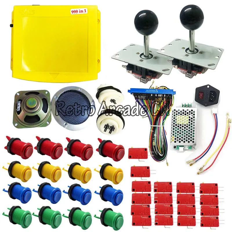 

Jamma mame DIY kit Arcade bundle parts american button multi game PCB board Upgraded Version 999 in 1 HD only VGA output