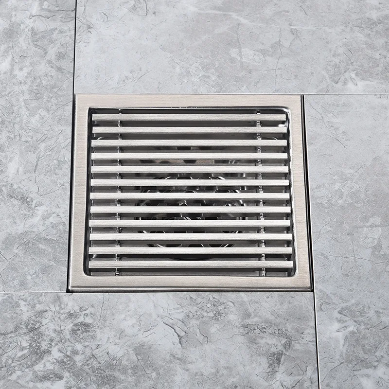 11cm Bathroom Drains 304 Stainless Steel Square Shower Grate Waste Tile Insert Square Floor Waste Grates Drain Strainer