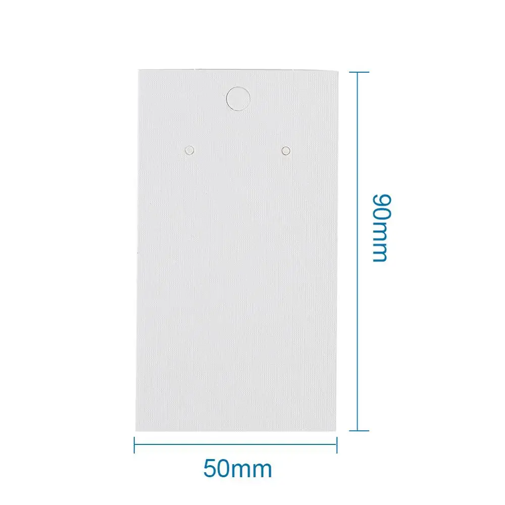 100Pcs White Paper Earring Card with Three Holes Earring Hang Tag Jewelry Display Packing Card 90x50mm