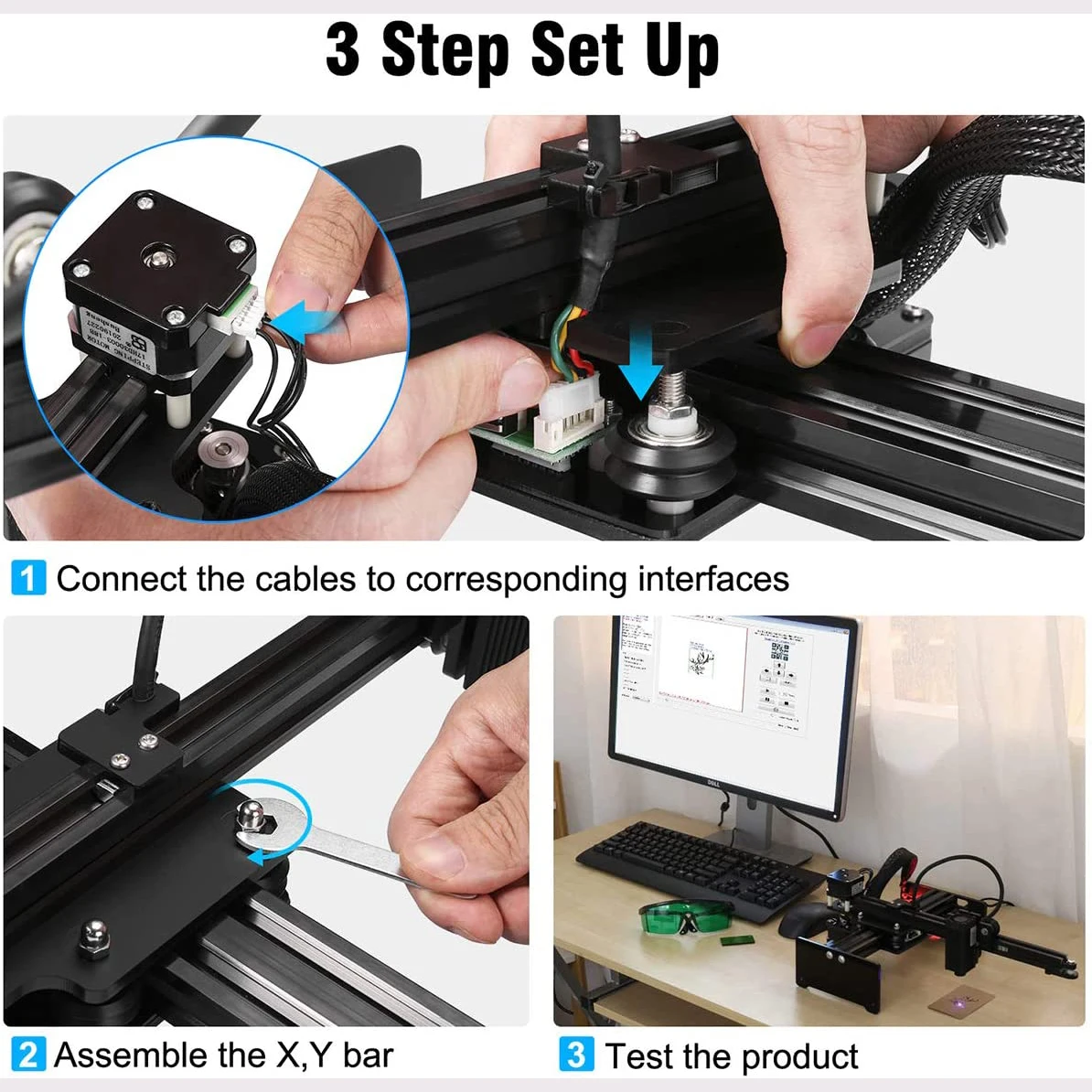 NEJE 5 N30610 40W Desktop CNC Laser Engraver Laser Cutter Wireless Printer Wood Engraving Machine APP Control Lightburn