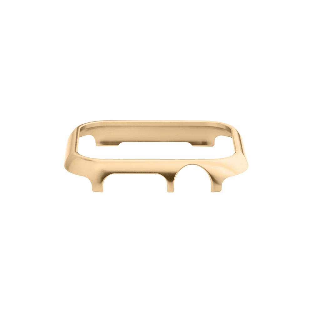 Akcesoria do etui Apple Watch 45mm 44mm metalowy zderzak osłona ochronna rama do iWatch SE Series 7/6/5/4 obudowy aluminiowe złoto