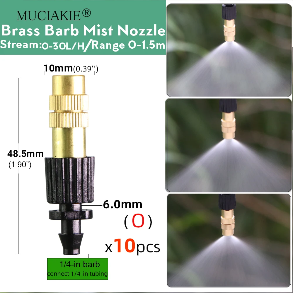 90/180/360 Degree Adjustable Irrigation Dropper, Garden Spray Micro Nozzle, Rotating Nozzle 4/7mm hose Compensation Fog Sprayer