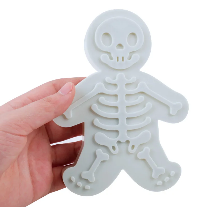 2020 1PCS Halloween Cookie Cutter 3D Plastic Gingerbread Skeleton Biscuit Mold Fondant Pastry Dough  Christmas Cake