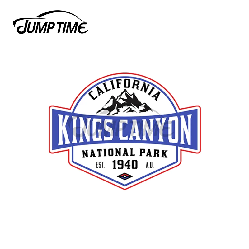 Jump Time 13 x 7.7cm For Kings Canyon National Park California Creative Car Stickers Camper Decal Occlusion Scratch Decoration