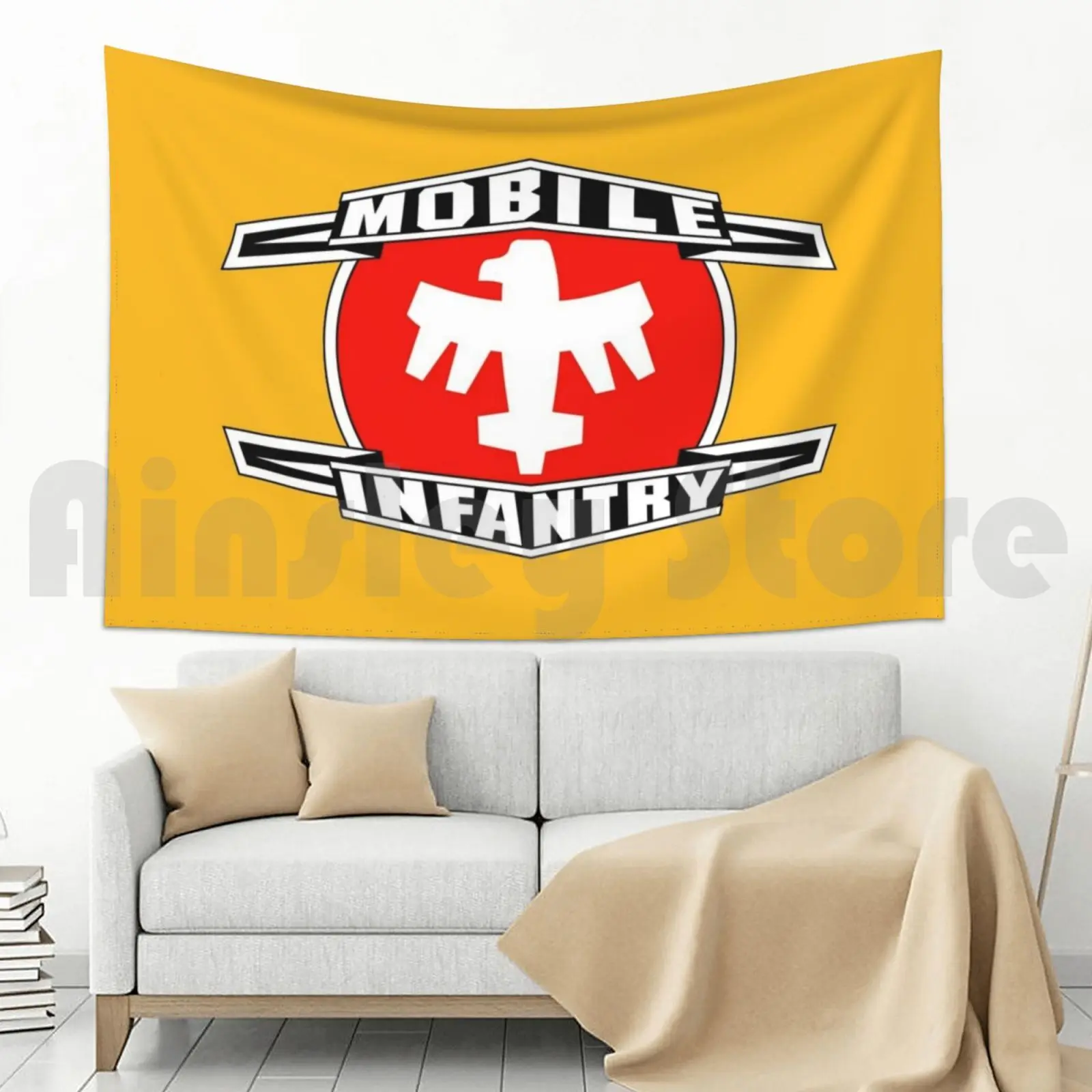 Starship Troopers Mobile Infantry Emblem Customized Tapestry Starship Troopers Mobile Infantry Science