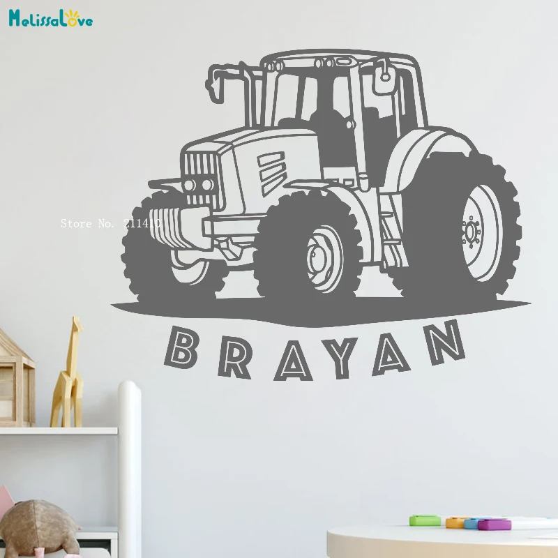 Tractor Kids Custom Your Name Farm kids Wall Decals Be Wild Quote Home Car Sticker Buys Room Décor Removable YT3812