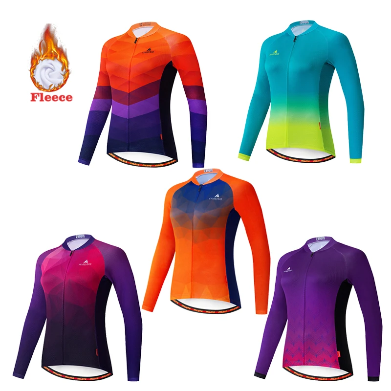 

MILOTO Winter Women Cycling Clothing Long Sleeve Jersey Set Road Bike Fleece Thermal Jacket Women Sportswear Warm Training Suit