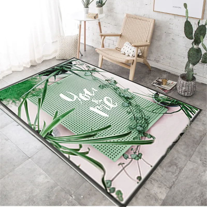 

Creative Green plants 3D Printing Carpets for Living Room Bedroom Area Rugs Anti-Slip Kitchen Bathroom Floor Mats Hallway Carpet