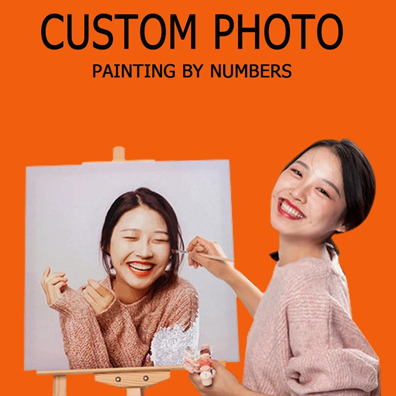 PhotoCustom painting by numbers Personality custom picture figure and animals landscape Acrylic paint DIY Canvas home gift