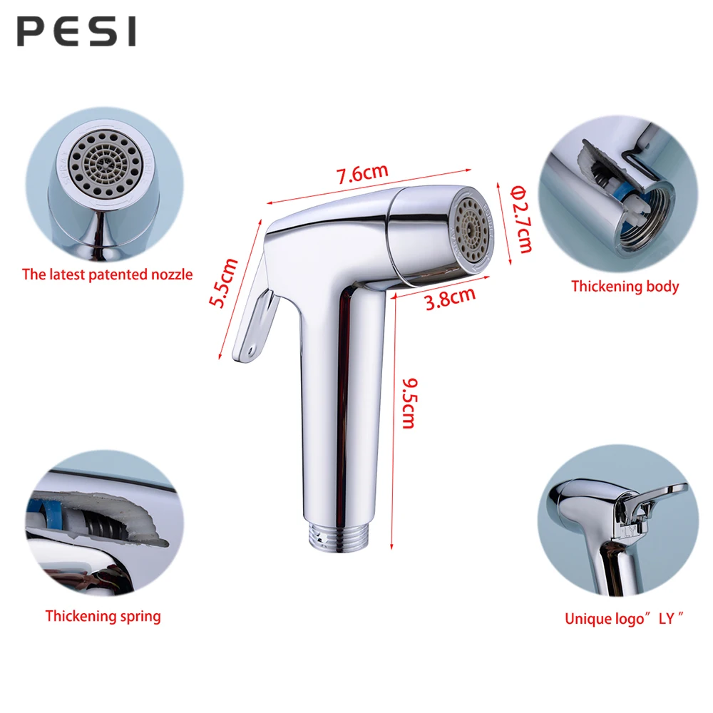 Toilet Shattaf Cleaning Bidet Sprayer set HandHeld Easy Install ABS Pet Shower Diaper Home Wash Bathroom Seat Nozzle Attachment