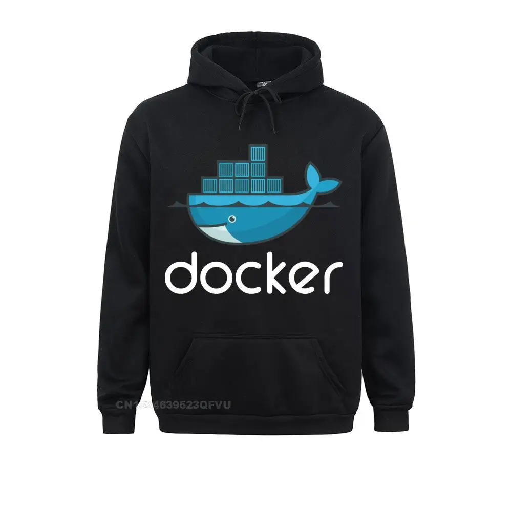 Men Docker Logo Women Linux Javascript Computer Cotton Sweasweater Funny Long Sleeve Round Neck Tees Graphic Streetwear