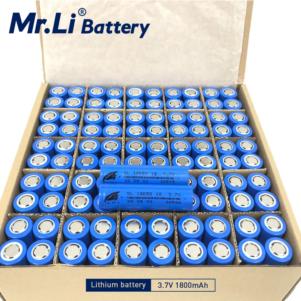 Mr.Li 100PCS 3.7V Li-Ion Lithium Rechargeable Battery Cells 1800mah 2500mah 2600mah 2900mah 3000mah For DIY Battery Pack