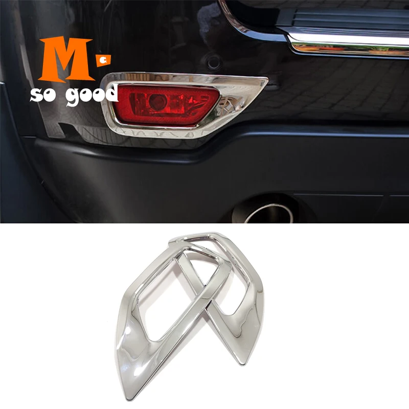 

2011-13 14 15 16 17 18 2019 For Jeep Grand Cherokee ABS Chrome Car rear fog lamps lights Cover Trim Car Accessories Sticker 2pcs