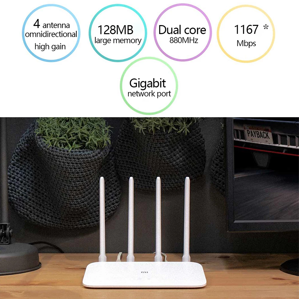 New Xiaomi Mi Router 4A Gigabit Version 2.4GHz 5GHz WiFi 1167Mbps WiFi Repeater 128MB DDR3 High Gain 4 Antennas Network Extender