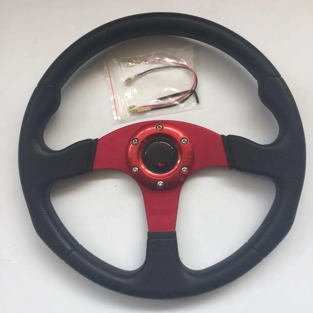 Universal Car Sport Steering Wheel Racing Game Type High Quality 14 inches 350MM Aluminum+PVC  5-Hole Steering Wheel