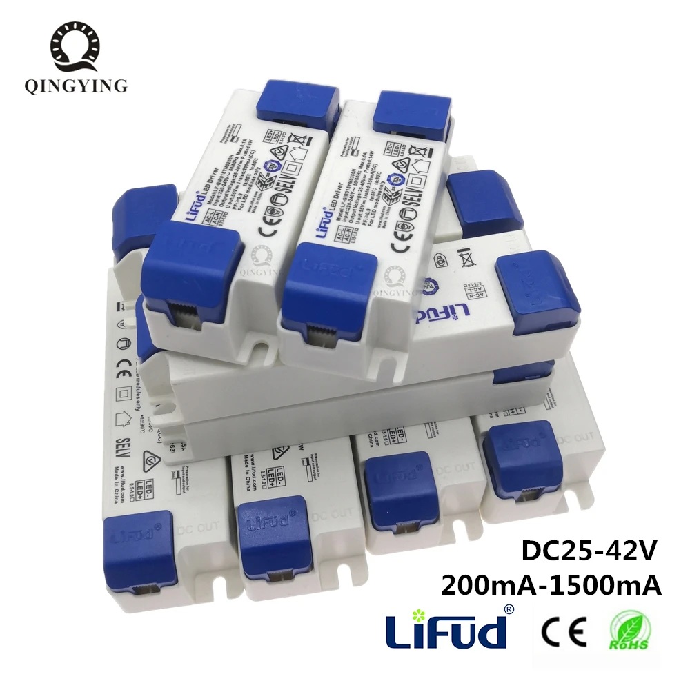 

Lifud LED Driver 20W-60W YM YS 700mA 800mA 900mA 1000mA 1050mA 1200mA 1300mA 1400mA 1500mA 25-40V High PF Lighting Transformer