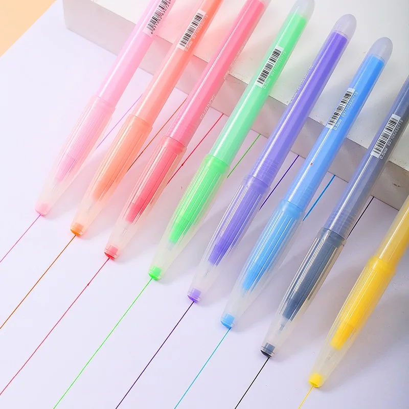 8pcs Jelly Color Gel Ink Pen Set 0.5mm Ballpoint Liner Drawing Paint Marker for Journal Notebook Stationery Office School A6096