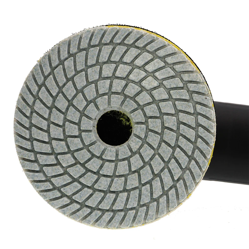 Imagem -04 - Diamond Wet Polishing Pad Rodas de Moagem Flexíveis para Pedra de Mármore de Granito Disco de Lixamento tipo Spin Branco 125 mm Pcs 5