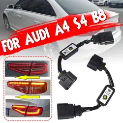 Black Dynamic Turn Signal Indicator LED Taillight Add-on Module Cable Wire Harnes For Audi A4 S4 B8 2010~2019 Car Tail Light