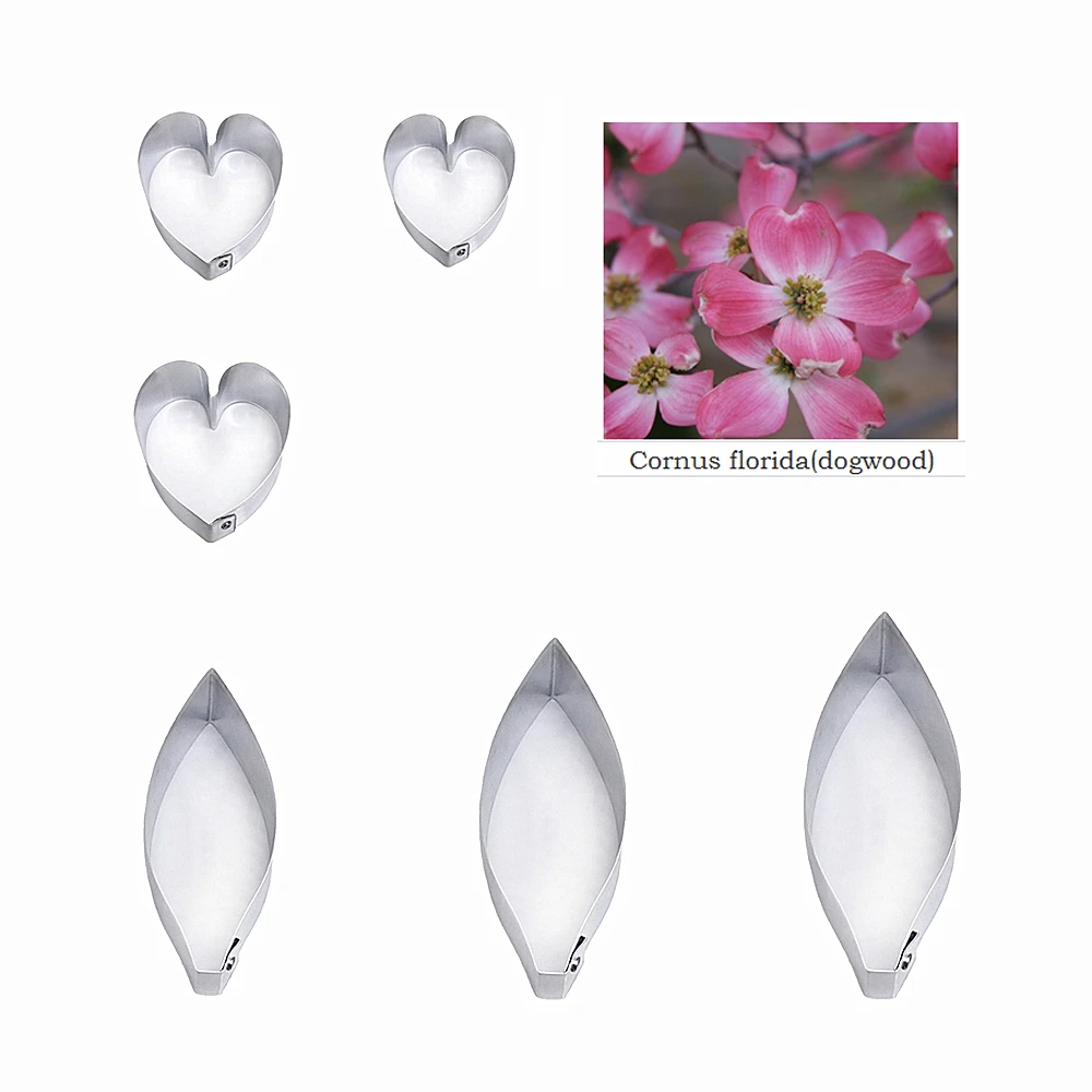 Cornus florida fondant sugar flower cutters baking cake decorations Polymer Clay Cold Porcelain gumpaste tools