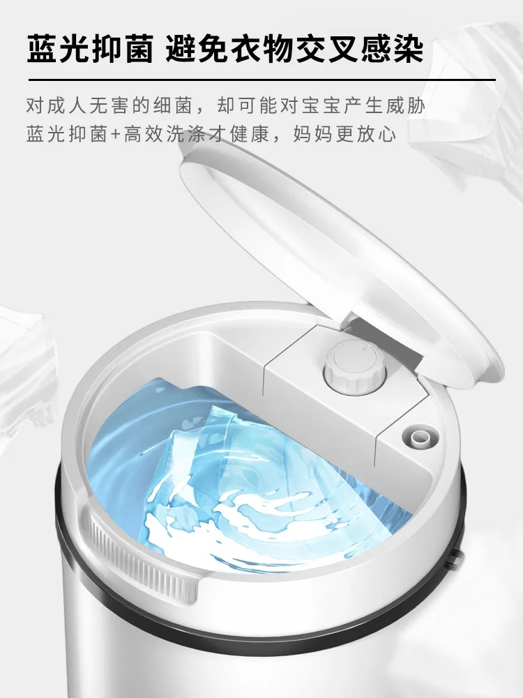 ใหม่ Fly ขนาดเล็ก Mini เครื่องซักผ้ากางเกงชั้นในเด็กอ่อน Single Barrel Drum Home หอพักกึ่งอัตโนมัติเครื่อง All-In-One