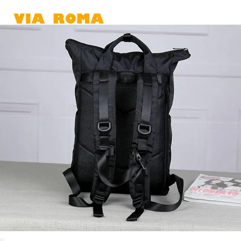 Bolsa impermeável de anel de nylon para homens, mochila portátil de 17 