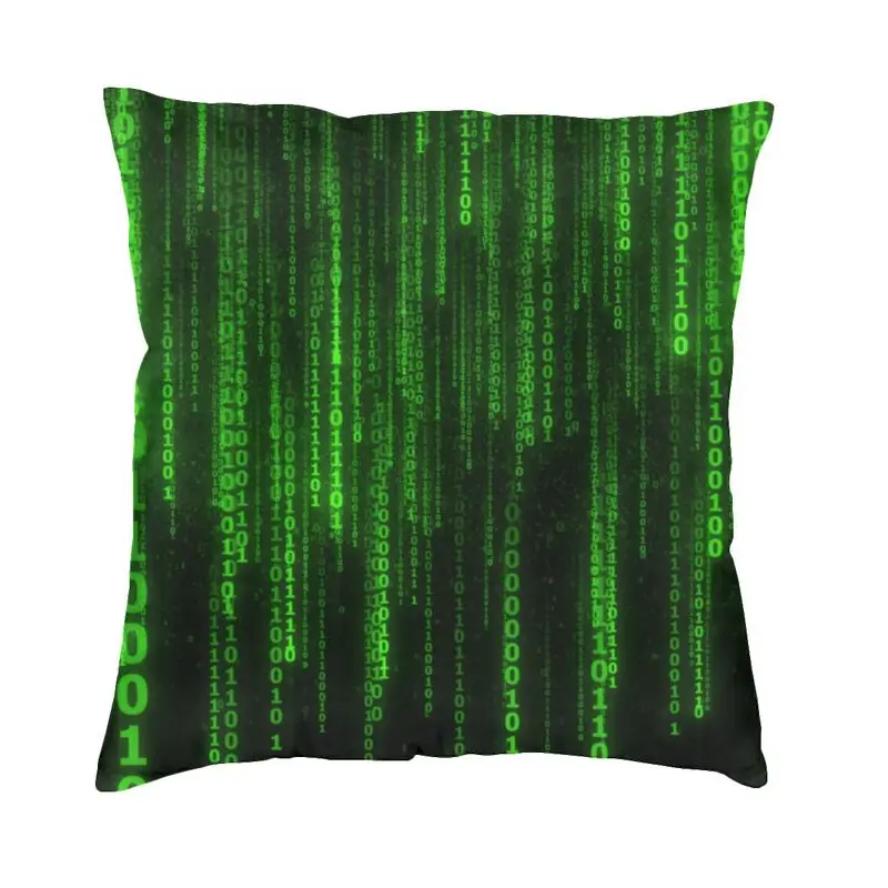 Matrix Green Code Password Cushion Cover Sofa Home Decor Computer Hacker Programmer Coding Square Throw Pillow Cover 45x45cm