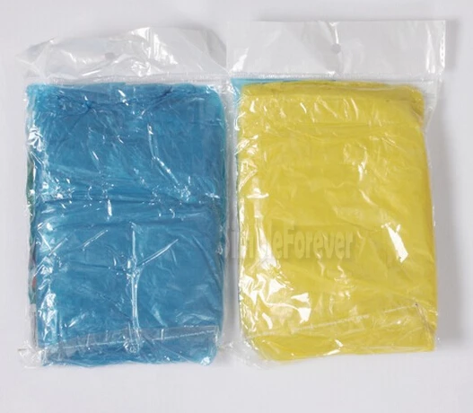 Free Shipping 500pcs/lot Disposable PE Raincoat /Poncho/Rainwear Travel Rain Coat Rain Wear Gifts Mixed Colors