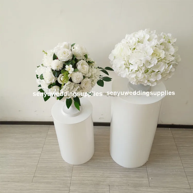 

2pcs)White Round Acrylic plinth Cake pillar Pedestal columns Rylinder Wedding dessert table for wedding marriage party senyu17