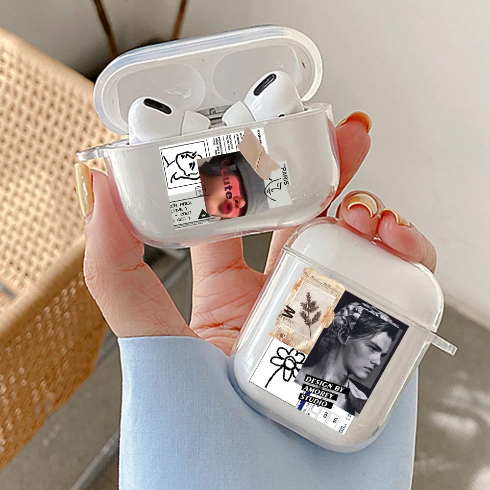 TPU Clear Soft Cases For Apple Airpods 1/2 3 Great Art Aesthetic David Wireless Earphone Cover For Air Pods Pro Pod Case Box Bag