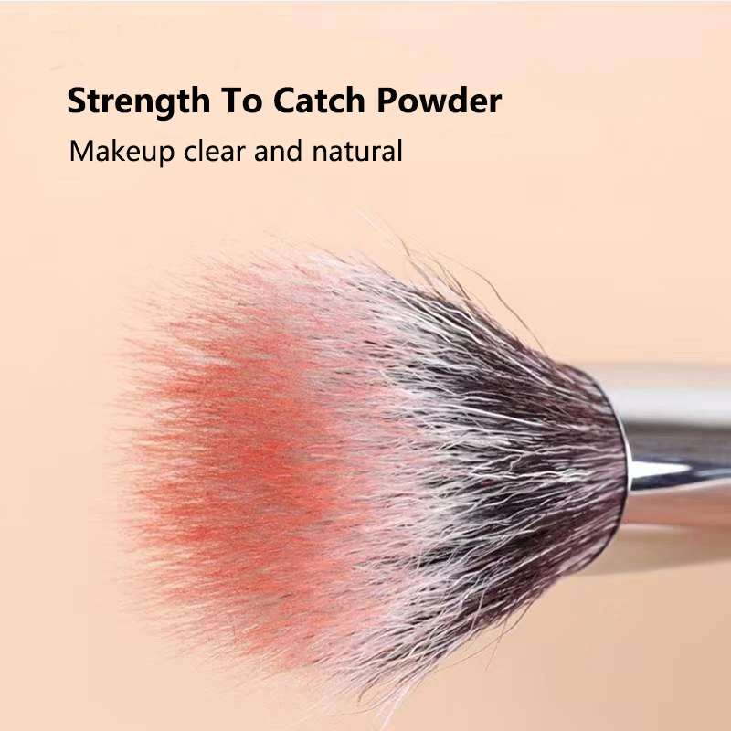 1/2Pcs Double Layer Goat Hair Stippling Blush Brush Highlighter Concealer Makeup Brushes Cosmetic Beauty Tools Natural Wood