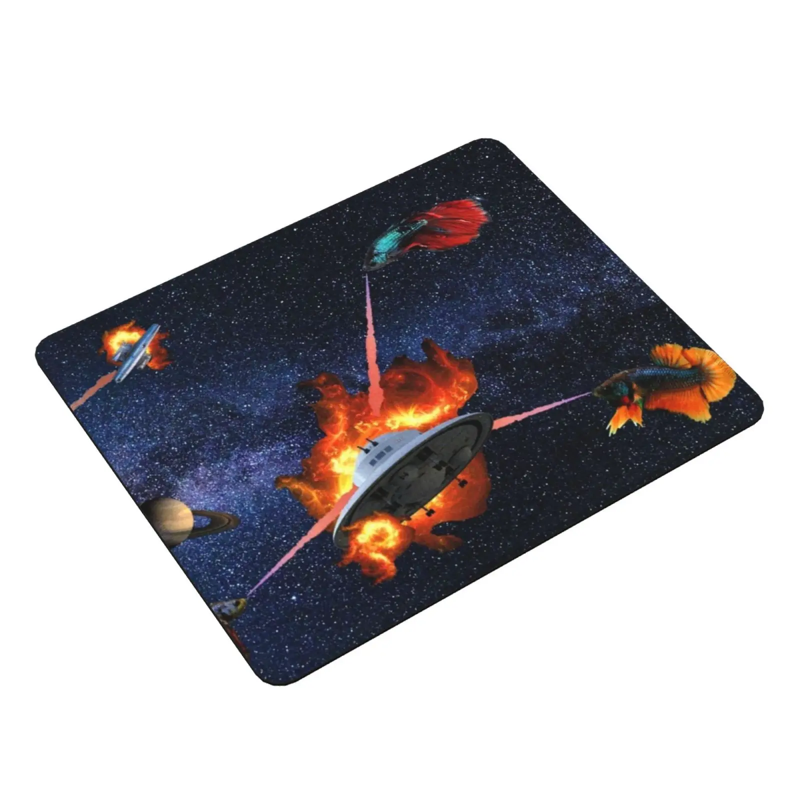 Star Fish Magma Mouse Pad 1986 Betta Fish Space Explosion Sci Fi Fantasy Planets Galaxy Milky