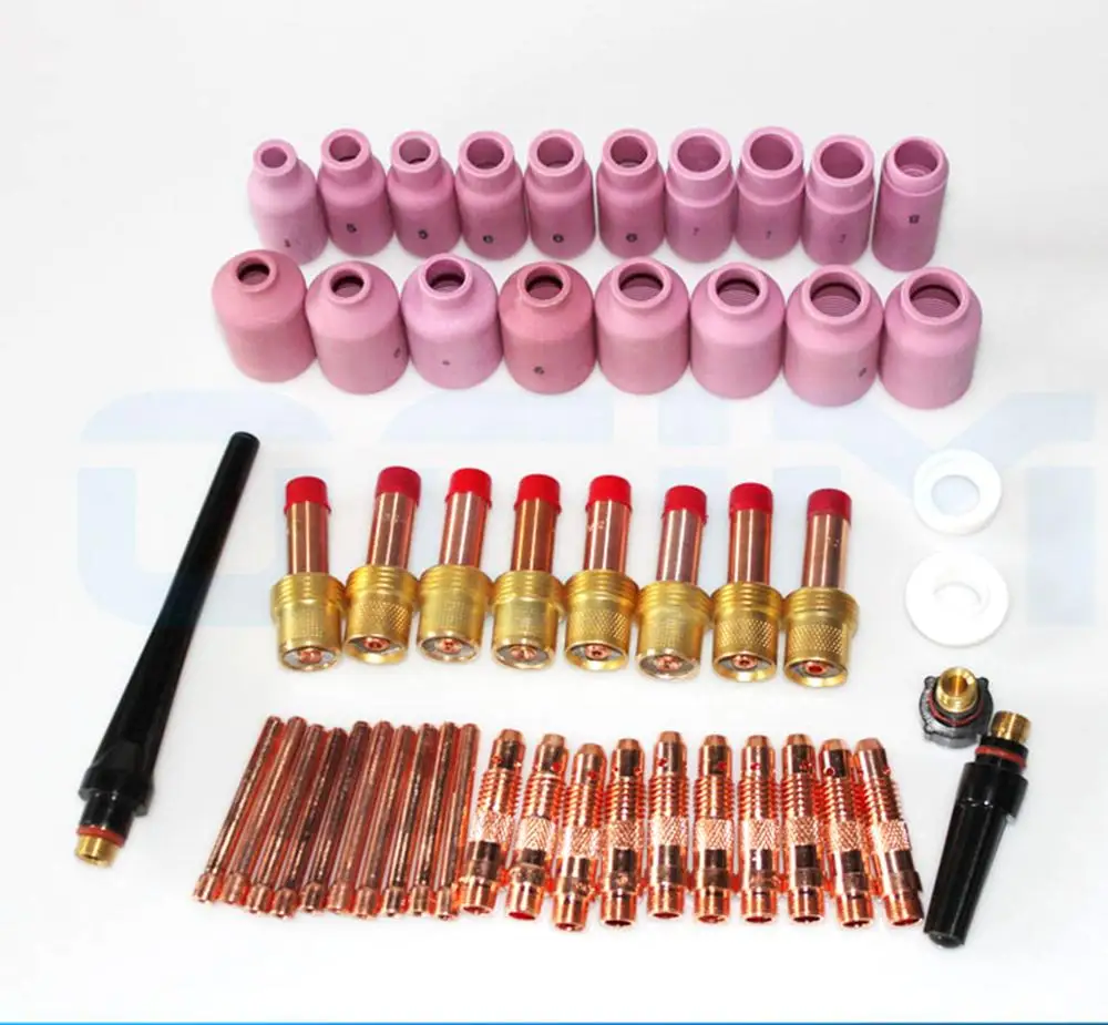 51pieces TIG Gas Lens Collet Body Consumables Kit Fit SR WP 17 18 26 TIG Welding Torch