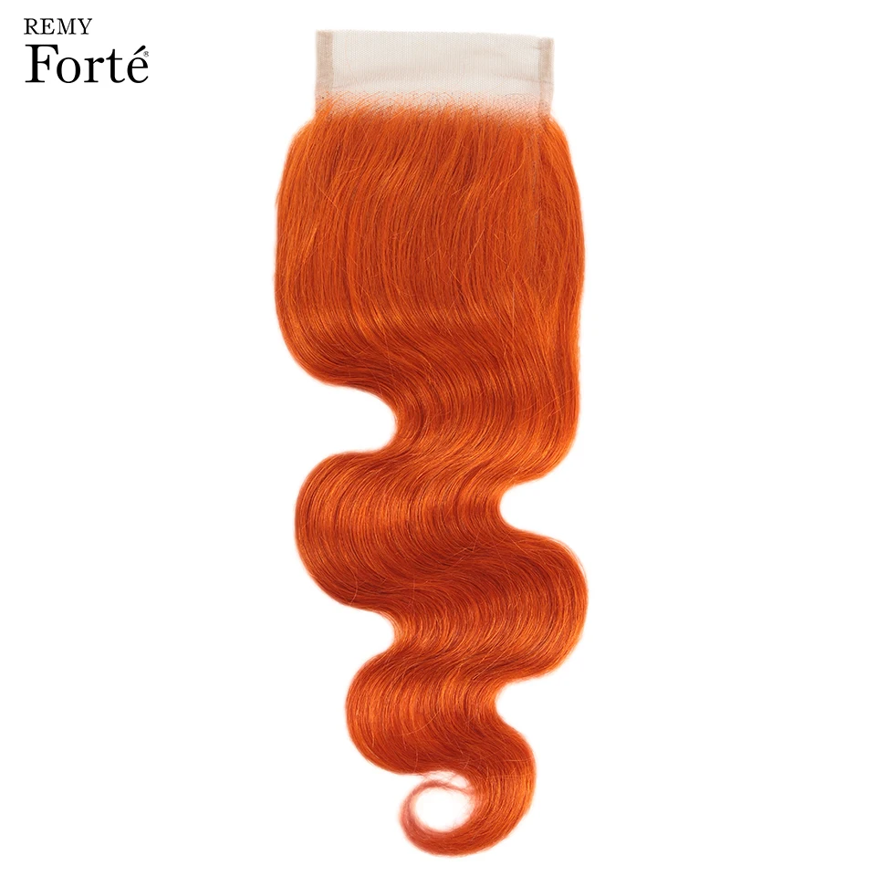 Pacotes de tecer cabelo brasileiro com fechamento, Pacotes de onda corporal, Pacotes laranja loira, Frontal 3 4 Pacotes, Fast EUA